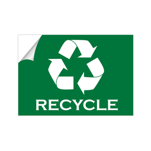 Recycle Green Yard Sign Rectangle 10x7 Panneau d'affichage environnemental auto-adhésif pour le tri des déchets - Product Image 1