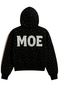 Sudaderas con capucha de invierno para hombre al por mayor, con cremallera, bordado de diamantes de imitación, logotipo frontal personalizado, 100% algodón, estilo streetwear y2k gótico - Product Image 3