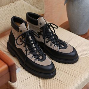 รองเท้าบูทหนังแท้ทรงสูงสไตล์อเมริกันย้อนยุคสำหรับผู้ชาย  แบบลำลอง  ใช้งานได้หลากหลาย  พื้นหนา เหมาะสำหรับกิจกรรมกลางแจ้ง - Product Image 3