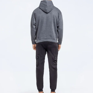 Gris carbón lavado Regular Fit sólido invierno pesado algodón mezcla polar personalizado impreso hombres sudaderas con capucha tarifa al por mayor - Product Image 4