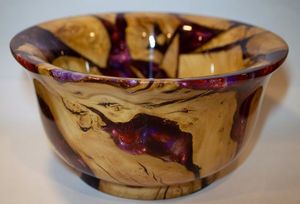 Bol en résine en bois unique fait à la main pièce maîtresse décorative cuisine rustique moderne accent de maison élégant - Product Image 5