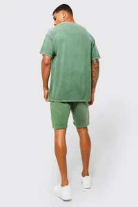 เสื้อยืดแขนสั้นสำหรับผู้ชายชุดเสื้อยืด100% ผ้าคอตตอนฟอกสีแขนสั้นใส่สบายใส่ได้ทั้งชายและหญิงไซส์ใหญ่พิเศษ - Product Image 3