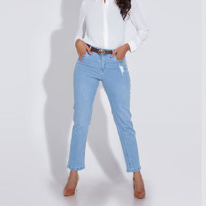 Pantalón vaquero elegante para mujer, tela de alta calidad, aspecto moderno, ideal para entrenamiento deportivo en gimnasia o estilo de vida activo, uso diario - Product Image 1