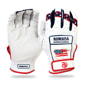 DDP Diseño Personalizado Guantes De Béisbol Fabricantes Transpirable Cuero Genuino Blanco Antideslizante Guantes De Bateo De Beisbol - Product Image 4