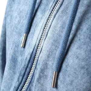 เสื้อมีฮู้ดซักกรดมีซิปสำหรับผู้ชายเสื้อแนวสตรีทแบบมีซิปทนทาน - Product Image 6