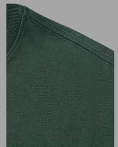 T-shirts d'été 100% pur coton pour hommes, col rond, manches courtes, tissu tissé, lavable en machine avec motif solide. - Product Image 5