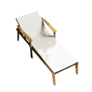 Chaise de jardin en teck massif avec structure en bois et rembourrage en mousse, au design moderne et minimaliste - Product Image 3