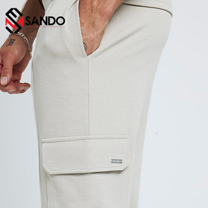 Sudadera con capucha de dos piezas para hombre, pantalones activos con logotipo personalizado, transpirables, de gran tamaño, holgados, con cintura elástica - Product Image 2