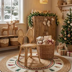 Chaise enfant en rotin papillon, confortable et élégante, sièges pour enfants, meubles écologiques pour bébés - Product Image 6