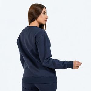 2025 nueva moda Color sólido tejido suéter de mujer sudadera para otoño cuello redondo Tejido estilo Casual logotipo frontal poliéster - Product Image 5