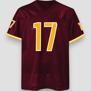 American Football Jersey Embroidered Breathable <b>Retro</b> Mesh Polyester Rugby Uniform V-Neck Redskins Customized Name/Number - Product Image 4