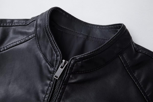 Tendencia de estilo para Otoño Invierno OEM Moto Elegante chaqueta de cuero para hombres Color personalizado 100% Chaqueta de cuero para hombres - Product Image 3