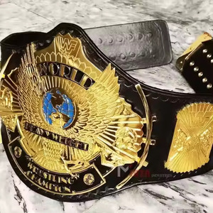 Ceinture de championnat 4mm Plaques en alliage de zinc/laiton, ceinture de lutte en cuir véritable artisanal Taille WWE Title top qualité Ronpex - Product Image 6