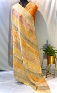 El último traje de diseñador Pure Magicgold Organza Saree Blusa con estampado digital y viscosa Lentejuelas Bordado Trabajo Mujer Moda - Product Image 2