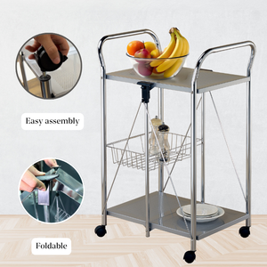 Échantillon gratuit Chariot utilitaire 2 couches Hôtel moderne Cuisine Maison Bar Salle à manger Chariot - Product Image 6