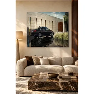 Impression sur toile de Fida Black BMW Série 7 devant un mur en béton - Product Image 1