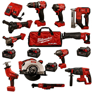 ชุดเครื่องมือซ่อมรถยนต์ M18 FUEL 10-in-1 Combo Kit, ชุดเครื่องมือไฟฟ้าสำหรับซ่อมรถยนต์, ชุดอุปกรณ์ครบชุดพร้อมแบตเตอรี่ 4 ก้อน, เครื่องชาร์จเร็ว และกระเป๋าหิ้ว - Product Image 1