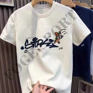 2025 Nueva fábrica al por mayor de alta calidad para hombres camisetas personalizadas de manga corta moda Hip Hop tela ecológica de algodón/Bambú - Product Image 3