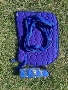 Juego completo de almohadillas de sillín en inglés, Combo a juego para montar a caballo, almohadilla de algodón ligera transpirable con estilo, envoltura de brida - Product Image 5