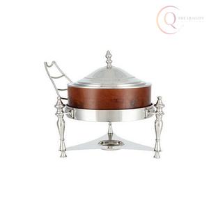 Recipiente Clásico Redondo para Calentar Alimentos con Tapa y Soporte, de Acero Inoxidable, para Hoteles y Restaurantes, Duradero y Ecológico - Product Image 4