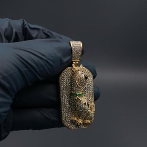 Colgante de Perro Chapado en Oro con Diseño Animal, Moissanita, Hip Hop, Plata de Ley 925, Joyería Fina Iced, Fiesta, Unisex - Product Image 5