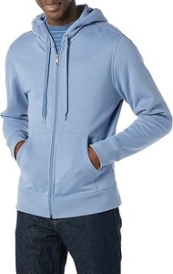Heavyweight Boxy Zip-Up Sudadera con capucha 100% algodón Patrón sólido Logotipo frontal Servicio OEM para la temporada de invierno - Product Image 5