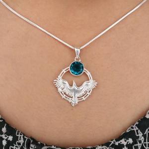 Pendentif en apatite argent 925, collier en argent sterling fait main, pierre de naissance de mars, bijoux pour femmes, cadeau, mode, qualité supérieure IGI - Product Image 3