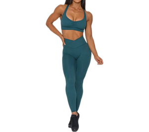 Activewear suave elástico mallas de cintura alta mujeres fitness deportes secado rápido traje de yoga diseño único - Product Image 1