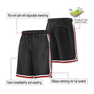 Vente en gros Oem 100% polyester sublimé respirant séchage rapide short de sport logo personnalisable double maille basket-ball expédition DDP - Product Image 2