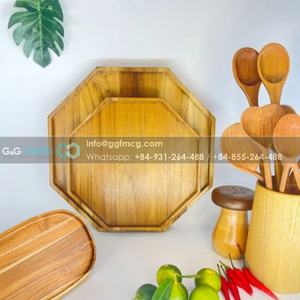 Usine personnalisée naturel décoratif bambou plante écologique forme irrégulière teck couleur commode plateau pour cuisine Camping - Product Image 3