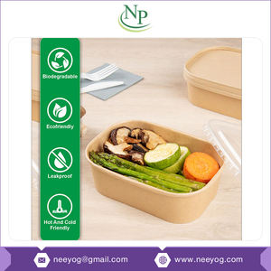 Reputed Manufacturer Selling Eco-friendly & Leakproof Rectangle Shape Food <b>Take</b> <b>Away</b> 1000ml Kraft Paper <b>Containers</b> or Boxes - Product Image 5