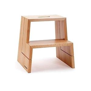 Natural Wooden Step <b>Stool</b> with Clean Polished Grain Perfect <b>for</b> Kitchen Shelves Bathroom Vanities Bedroom Closets and Storage - Product Image 3