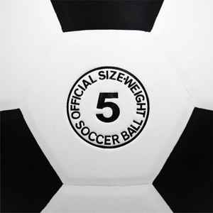 Balón de fútbol para ejercicio de PVC blanco y negro, PVC de alto brillo, poliéster, herida, vejiga, diseño de 32 paneles, 4 entrenamientos, juego y práctica al aire libre - Product Image 5