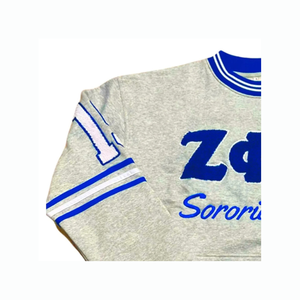 Women's 100% Cotton French Terry 200g Full Sleeve Pullover Embroidered Front Logo Sororities College Crewneck <b>Sweatshirt</b> Autumn - Product Image 5