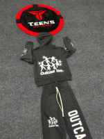 Conjunto Deportivo Informal de Invierno para Hombre, Transpirable, 100% Algodón, Ligero, de Manga Larga, con Estampado Lavado al Ácido, Logotipo Personalizado