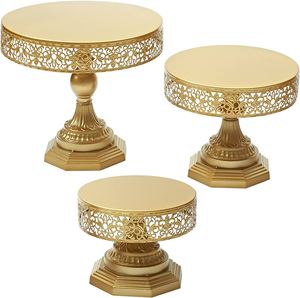Présentoir à gâteau en métal avec cristaux suspendus Présentoir à gâteau design décoratif de forme ronde Qualité supérieure originaire d'Inde - Product Image 5