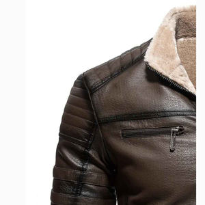 2025 Most Hot Selling <b>Men</b> <b>Leather</b> <b>Jacket</b> Genuine Lambskin Bomber <b>Jacket</b> <b>Men</b> Vintage <b>Brown</b> with Collar Premium <b>Leather</b> <b>Jacket</b> <b>Men</b> - Product Image 3