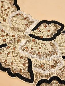 Venta al por mayor de manteles Bordados florales de colores personalizados camino de mesa con cuentas hogar boda banquetes hoteles-patrón de rayas de algodón - Product Image 2