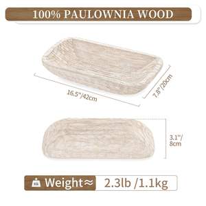 Bol à pâte en bois massif moderne et écologique pour la fabrication du pain et les soupes, décoration de la maison - Product Image 4