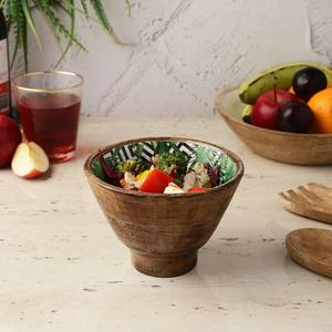Luxury <b>Wooden</b> <b>Bowls</b> Handmade With Spoon <b>and</b> Foak for Kitchenware Multipurpose Wood <b>Bowl</b> Customized Hand Printing Modern Design - Product Image 4