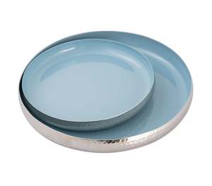 ถาดเสิร์ฟอลูมิเนียมสีน้ำเงินขัดเงาทำด้วยมืออุปกรณ์ครัวที่จำเป็นสำหรับงานปาร์ตี้ชามเคลือบโลหะ (meena) - Product Image 5