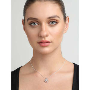 Collar con Colgante Nusa de Plata de Ley 925 CLARA, Diseño de Pluma Geométrica con Forma de Número, Piedra de Diamante, Bañado en Oro y Rodio, Regalo Moderno - Product Image 5