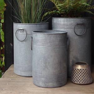 Maceta de flores de hierro galvanizado de la mejor calidad 100%, forma ovalada, estilo Vintage, respetuoso con el medio ambiente, personalizable, decoración de jardín al aire libre para el hogar - Product Image 5