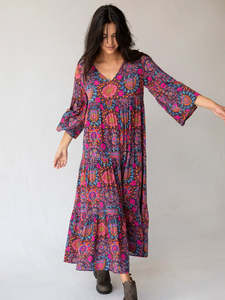 2024 nouveau été en gros moderne élégant femmes Sexy vêtements dames à manches longues cheville longueur imprimé fleuri longue Maxi robe - Product Image 4