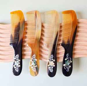 Peine de pelo de cuerno de búfalo Natural de alta calidad 100% ecológico hecho a mano producto de artesanía Natural 100% - Product Image 3
