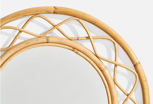 Miroir mural en rotin rond écologique Miroir décoratif en bambou tissé naturel Boho pour salon chambre à coucher décor à la maison - Product Image 4