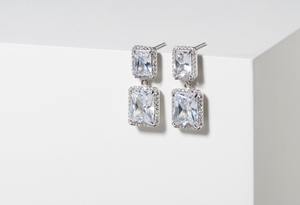 Starling Silver Square Drop Moissanite Diamond Earrings Beautiful Earrings Customized Jewelry Faceted Diamonds Gift for Women - Product Image 3