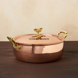 หม้ออุ่นอาหารหม้อไฟทำจากทองแดงอุปกรณ์เครื่องครัวสำหรับเตาแม่เหล็กไฟฟ้าหม้อซุปสำหรับโรงแรม - Product Image 5