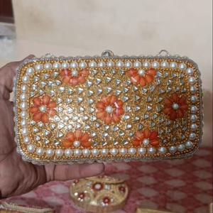 Bolso de Mano de Lujo con Mosaico Kundan para Mujer, para Bodas y Fiestas, con Pedrería, Diseño Personalizado, Color y Diseño a Medida, Alta Calidad - Product Image 3