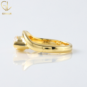 Haute qualité nouveau Design est en ouest Marquise coupe Moissanite diamant 925 argent Wishbon bague de fiançailles pour les femmes - Product Image 4